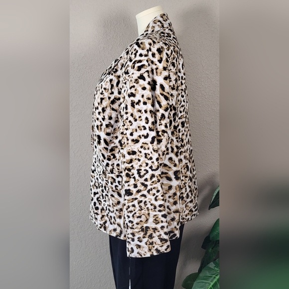 CALVIN KLEIN Womens Black Animal Print Blazer Jacket Plus Size 20W  (NWT) - Picture 6 of 11
